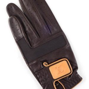 LOUIS VUITTON LOUIS VUITTON Golf gloves Lamb skin sheep leather Brown Used  unisex